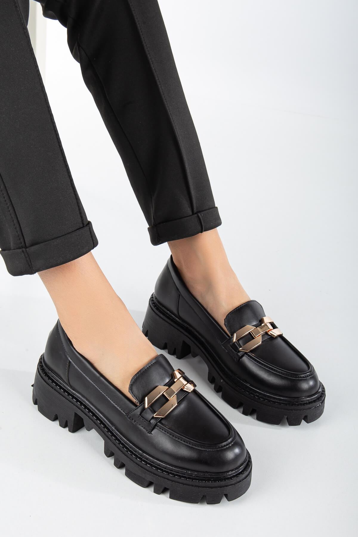 SONO Black Skin Oxford Women's Shoes - STREETMODE ™