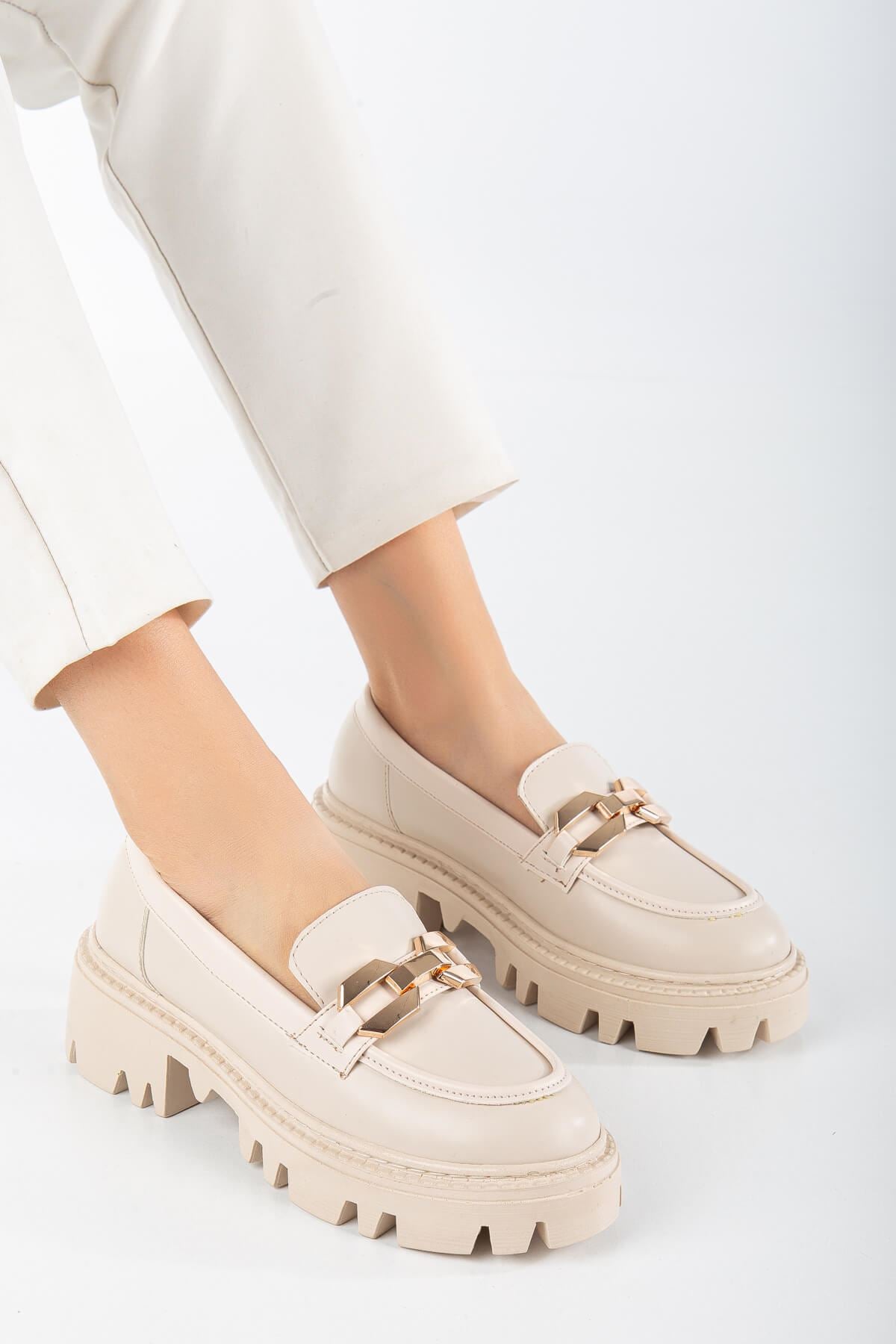 SONO Cream Skin Oxford Women's Shoes - STREETMODE ™
