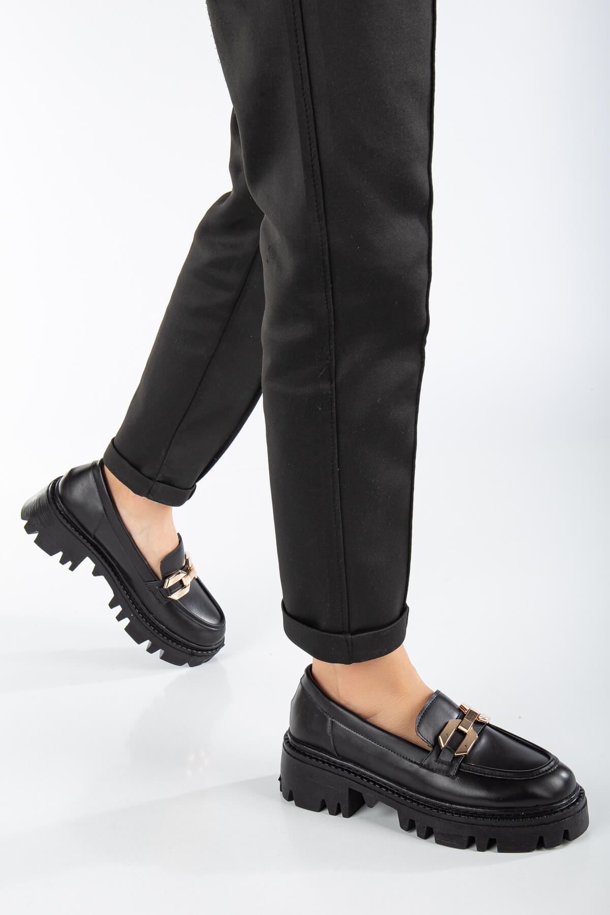 SONO Black Skin Oxford Women's Shoes - STREETMODE ™
