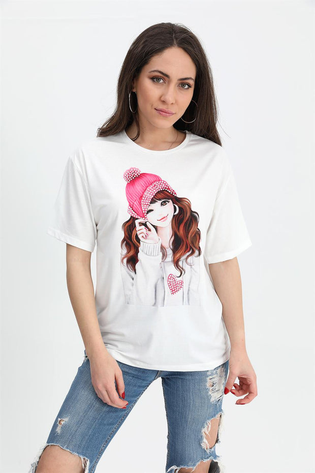 OFF-WHITE™, Fuchsia Women's T-shirt