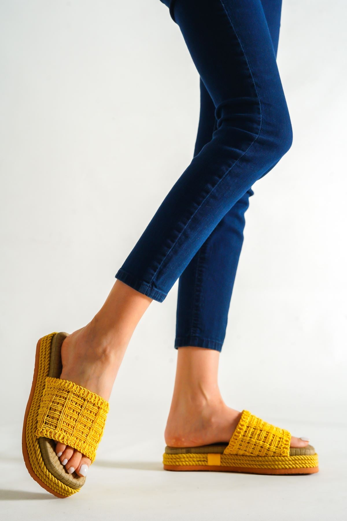 Women's Tokyo Yellow Knitted Slippers - STREET MODE ™