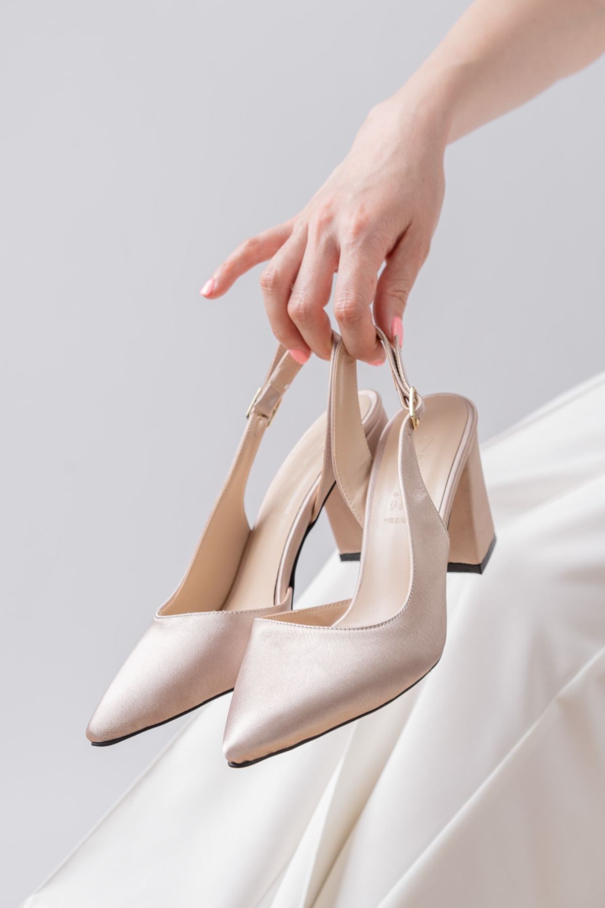 Tonia Cream Satin Heels Women's Shoes - STREETMODE ™