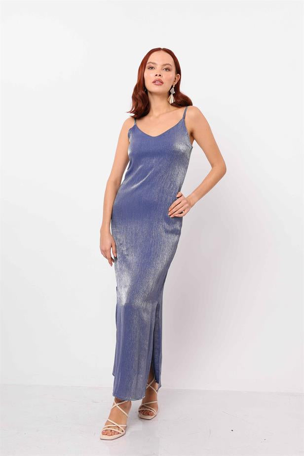 Women's Strappy Glitter Dress Navy Blue - STREETMODE ™
