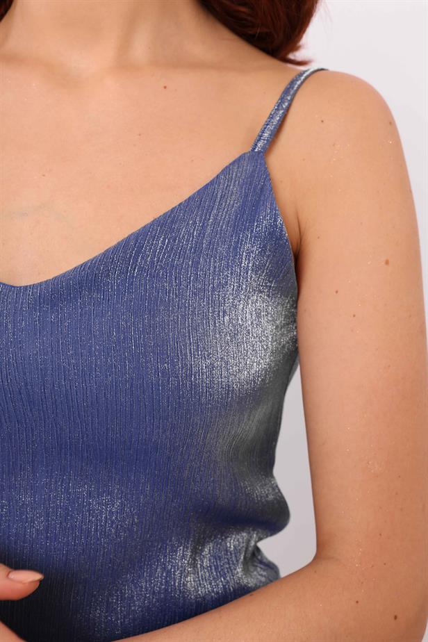 Women's Strappy Glitter Dress Navy Blue - STREETMODE ™