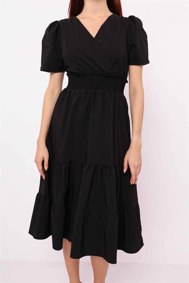Women's Waist Gipped Dress Black - STREETMODE ™