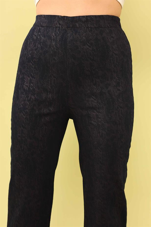 Women's Lace Look Trousers Navy Blue - STREETMODE ™