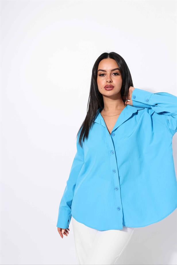 Women's Stitched Shirt Turquoise - STREETMODE ™