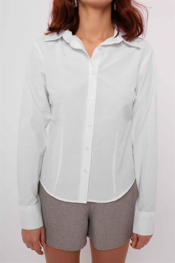 Women's Fitted Shirt White - STREETMODE ™