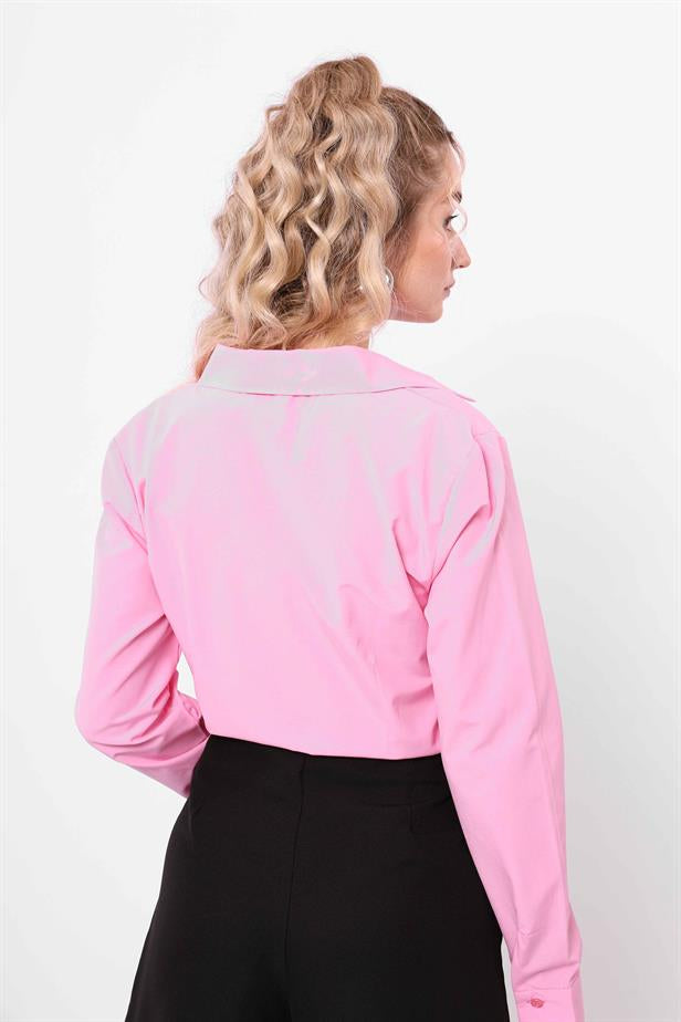 Women's Fitted Shirt Pink - STREETMODE ™