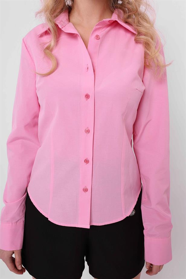 Women's Fitted Shirt Pink - STREETMODE ™