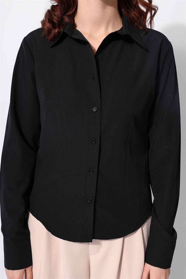 Women's Fitted Shirt Black - STREETMODE ™