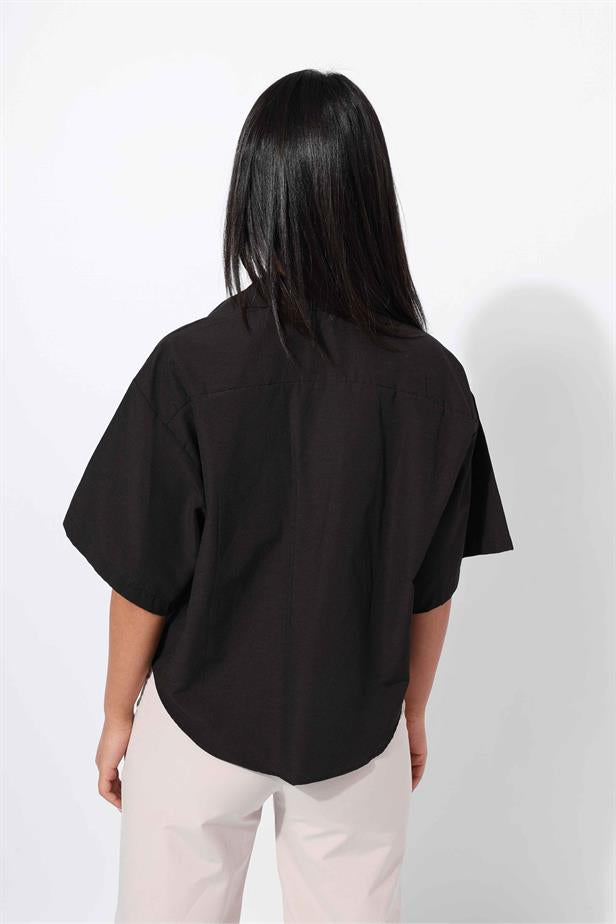 Women's Two Pocket Shirt Black - STREETMODE ™