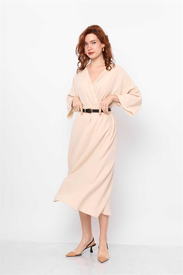 Women's Double Breasted Belted Dress Stone - STREETMODE ™