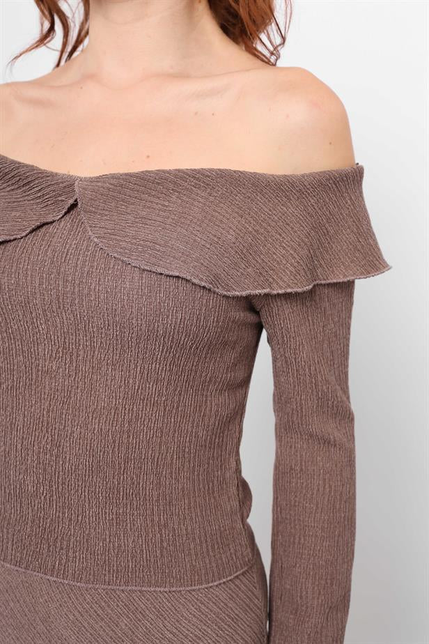 Women's Knitted Blouse Brown - STREETMODE ™