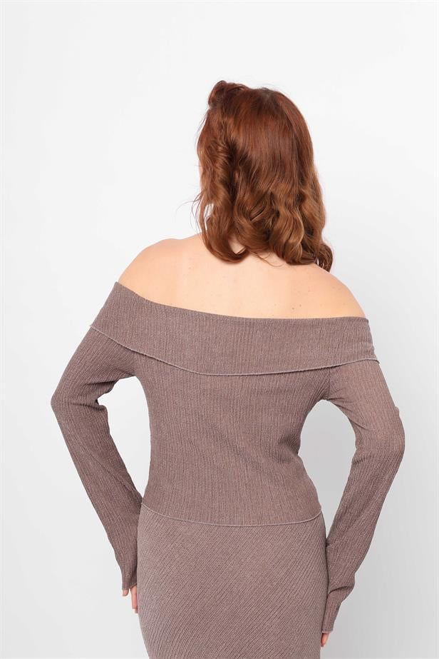 Women's Knitted Blouse Brown - STREETMODE ™