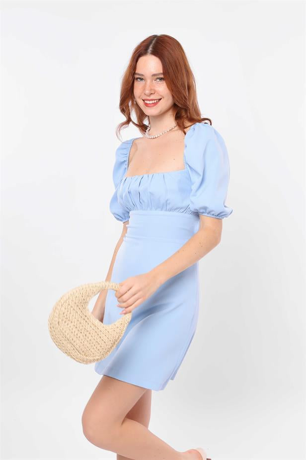 Women's Back Rope Strap Dress Baby Blue - STREETMODE ™