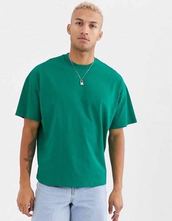 Unisex Green Color Oversize Unisex Basic T-Shirt