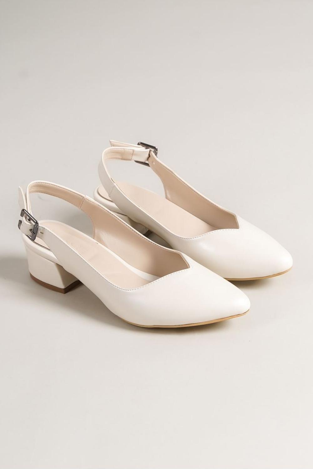 Valentina White Pearl Heels Women's Shoes - STREETMODE ™