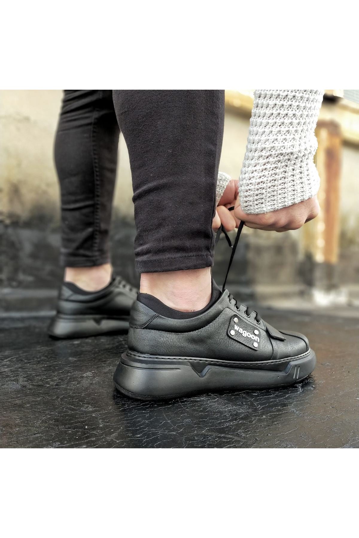 Original Design WG018 Coal Mens High Sole Shoes - STREETMODE ™