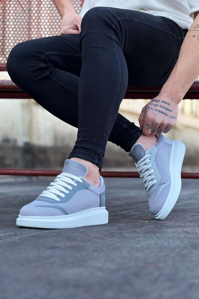 WG019 Gray Knitwear Men's Casual Shoes - STREETMODE ™