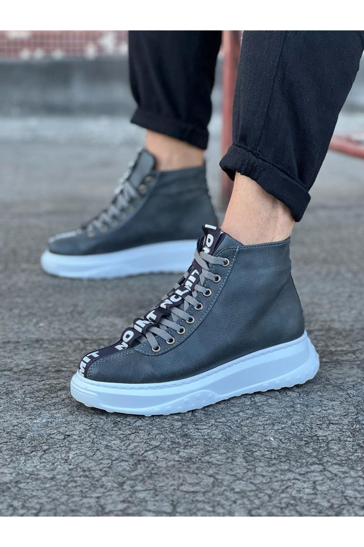 WG03 Gray Men's Half Ankle Boots - STREETMODE ™