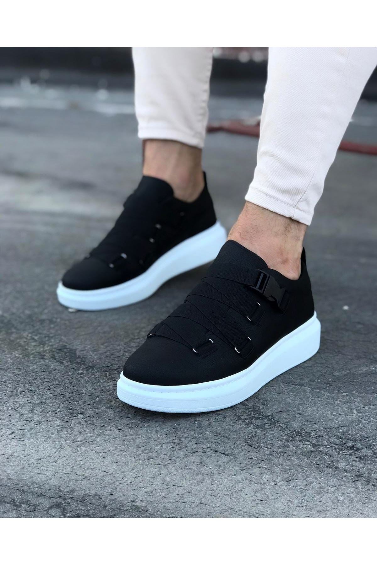 WG033  Black Men's High-Sole Shoes sneakers - STREETMODE ™