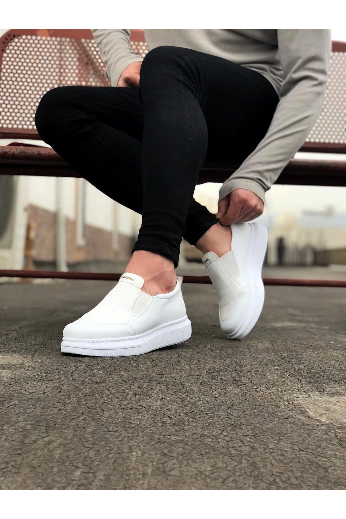 WG049 White Flat Casual Men's Shoes sneakers - STREETMODE ™