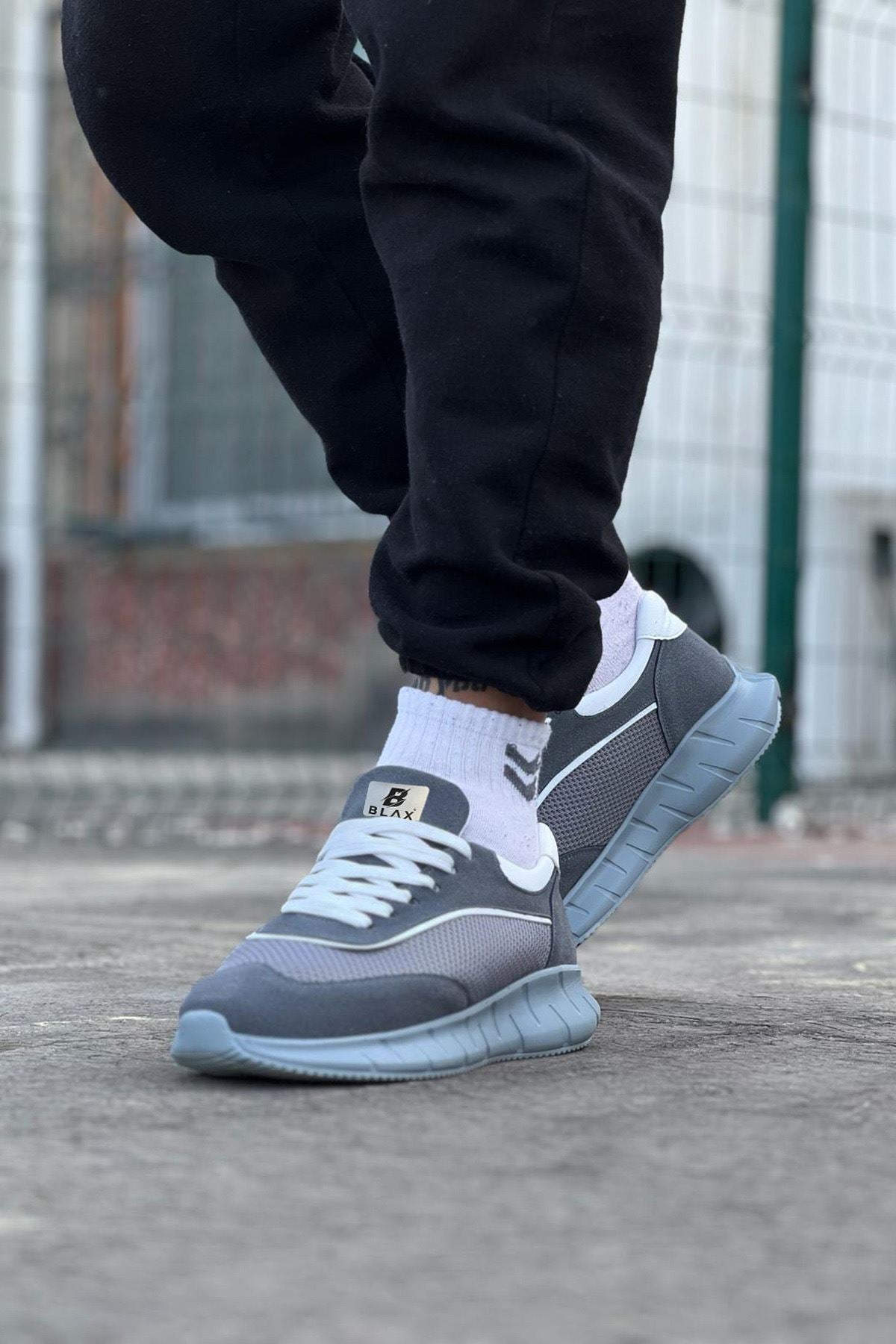 WG062 Gray Knitwear Men's Sports Shoes - STREETMODE ™