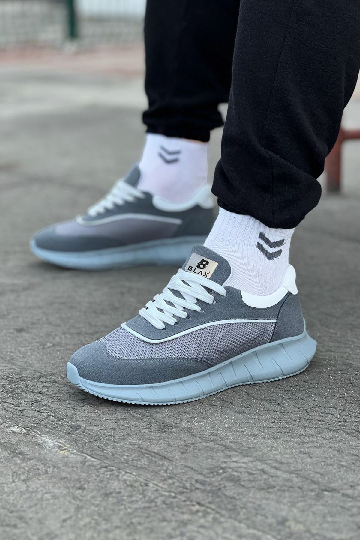 WG062 Gray Knitwear Men's Sports Shoes - STREETMODE ™