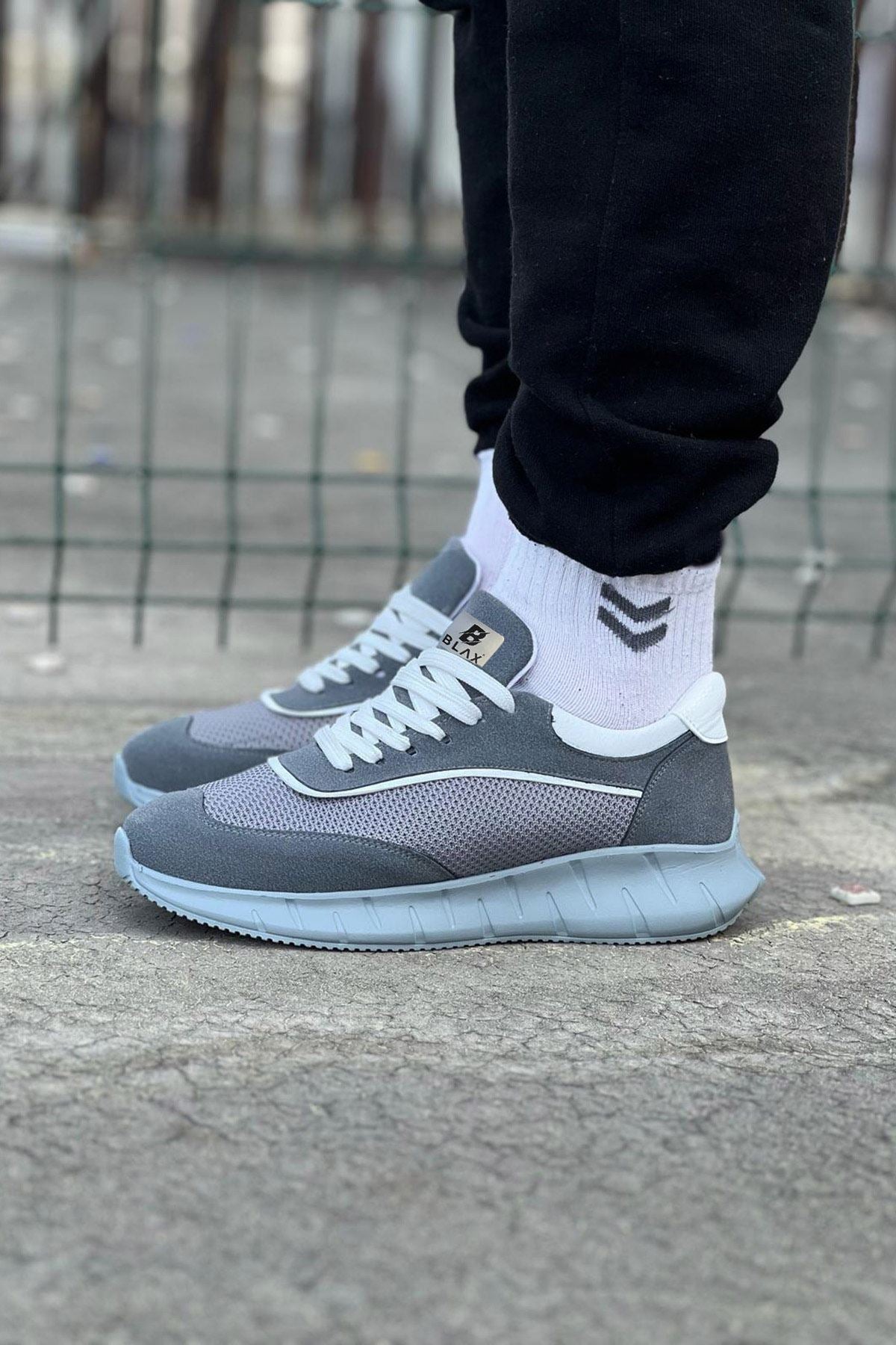 WG062 Gray Knitwear Men's Sports Shoes - STREETMODE ™