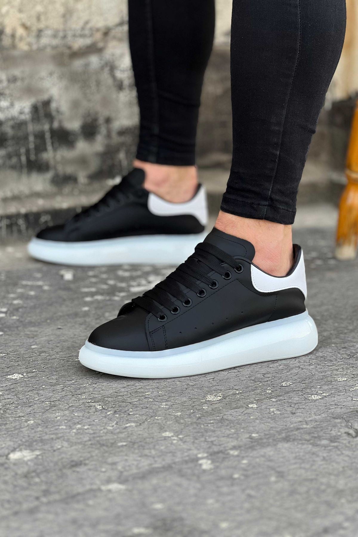 Black White Men's Casual Shoes - STREETMODE ™