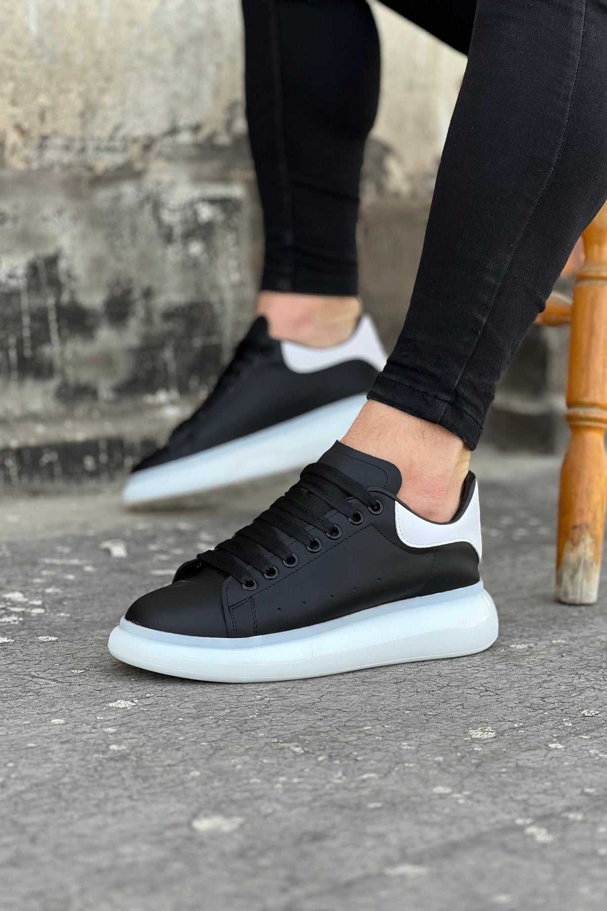 Black White Men's Casual Shoes - STREETMODE ™