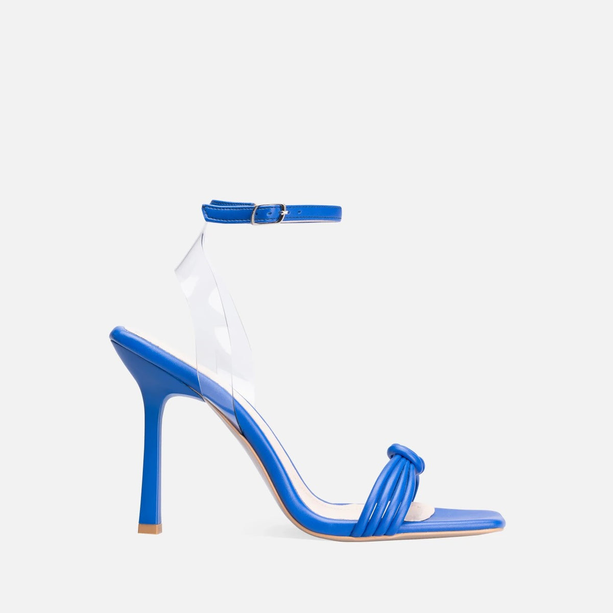 Women's Blue Leather High Heel Shoes