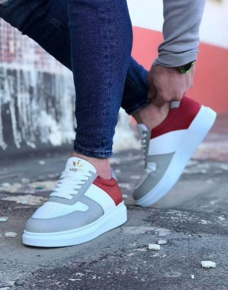 WG011 White Red Men's Casual Shoes - STREETMODE ™