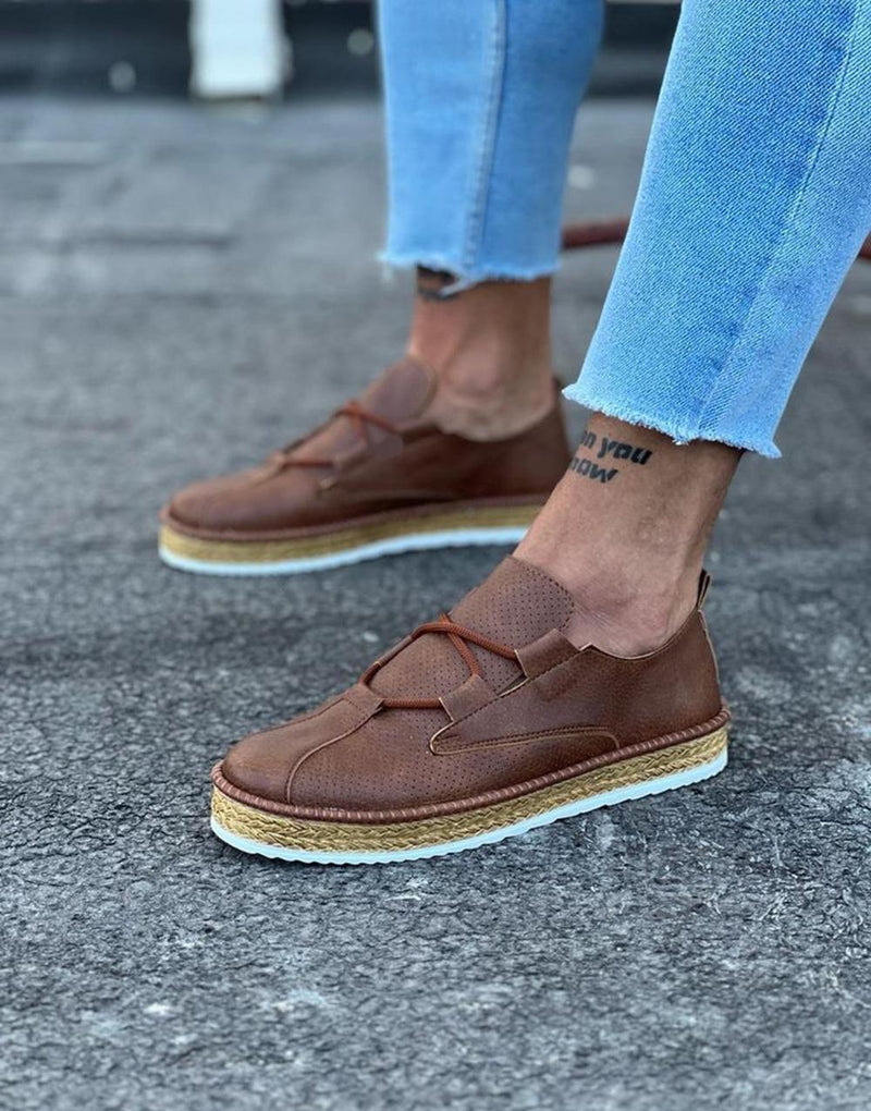 WG015 Tan Men's Casual Shoes - STREETMODE ™