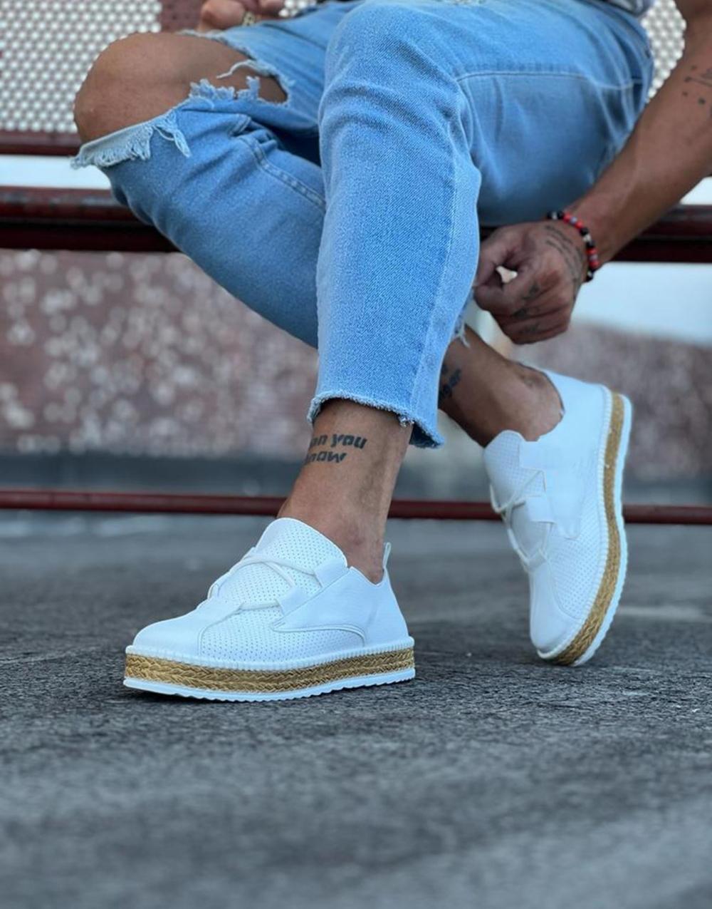 WG015 White Men's Casual Shoes - STREETMODE ™