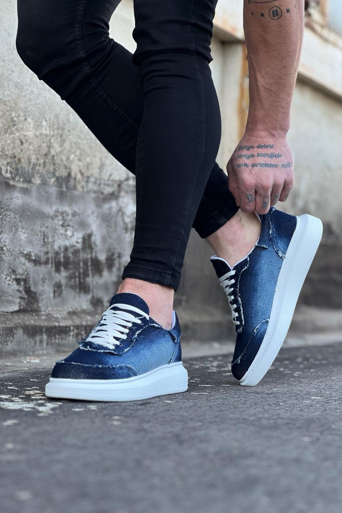 WG018 Dark Blue Men's Casual Shoes - STREETMODE ™