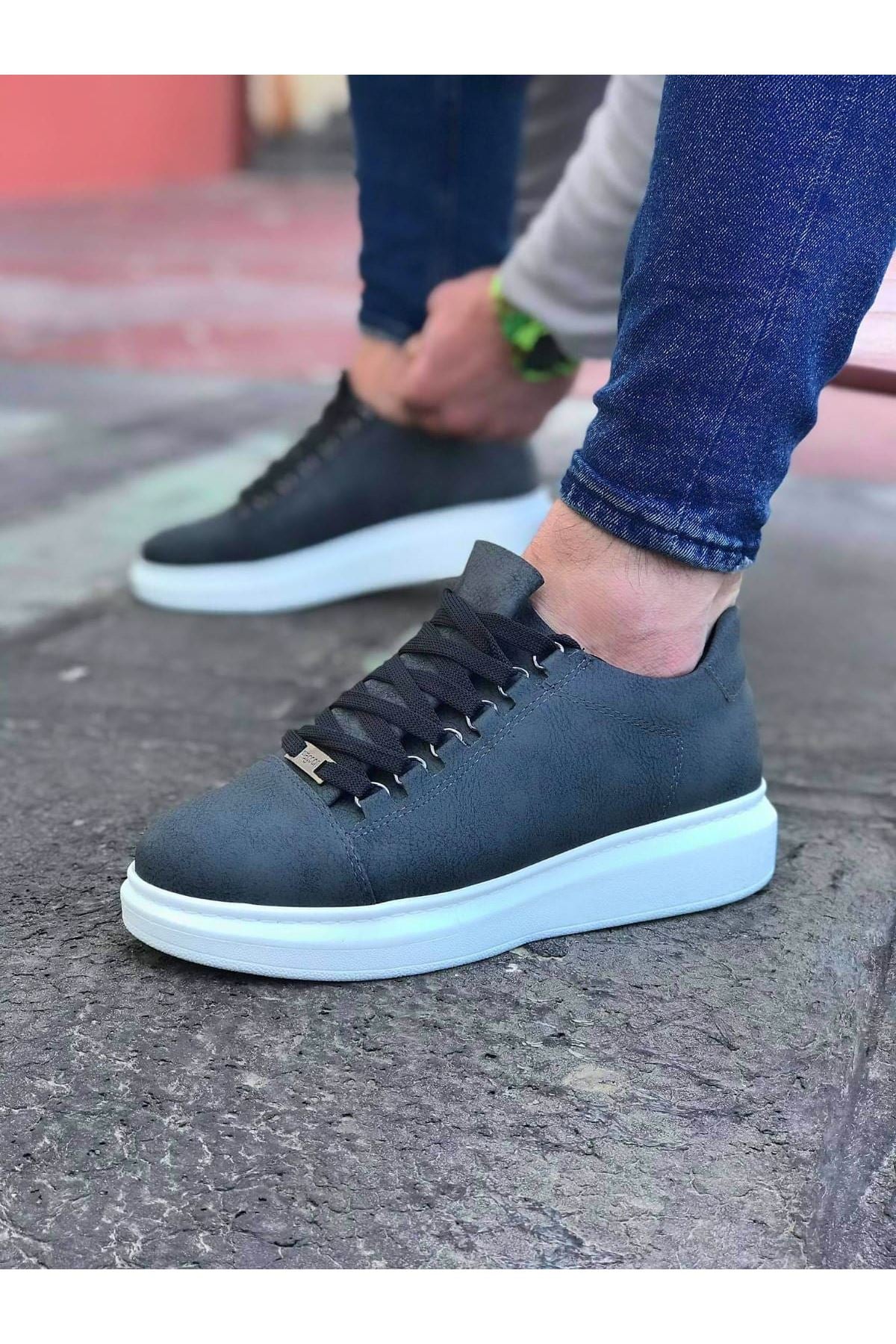 WG08 Gray Flat Men's Casual Shoes - STREETMODE ™