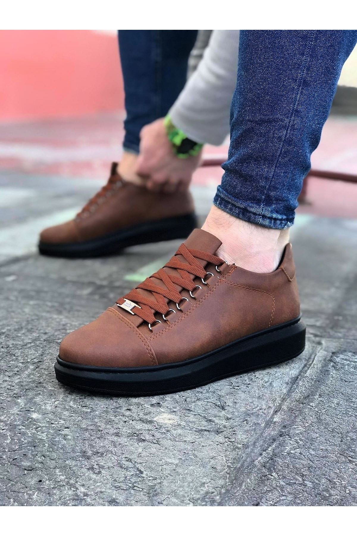 WG08 Tan Coal Flat Men's Casual Shoes - STREETMODE ™
