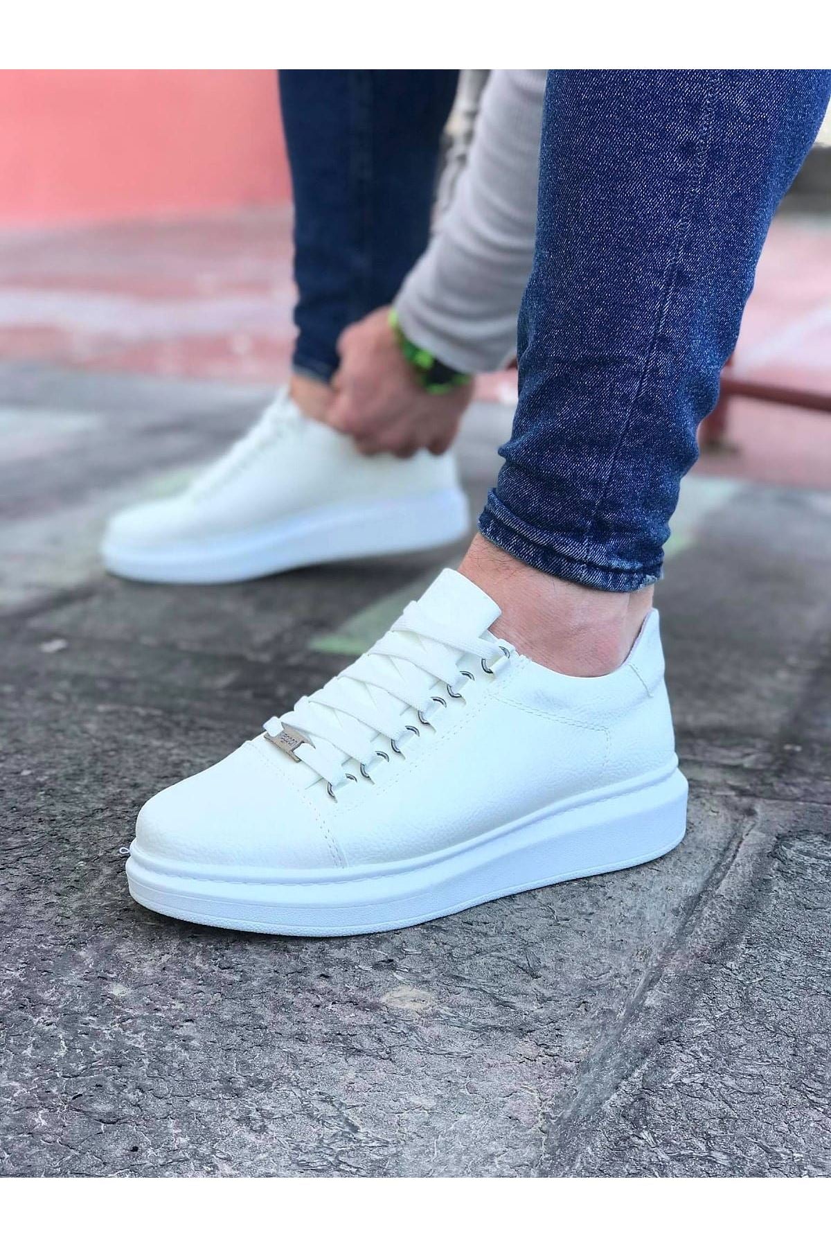WG08 White Flat Men's Casual Shoes - STREETMODE ™