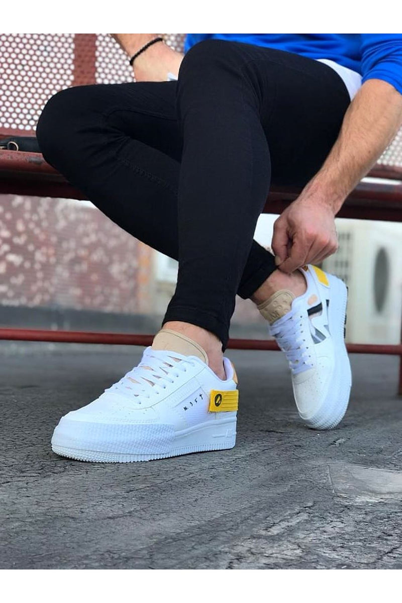 WG201 White Yellow Men's Casual Shoes - STREETMODE ™