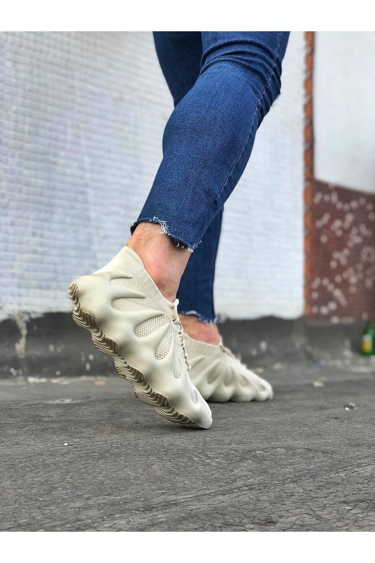 WG300 Beige Knitwear Wrap Sole Casual Men's Shoes - STREETMODE ™