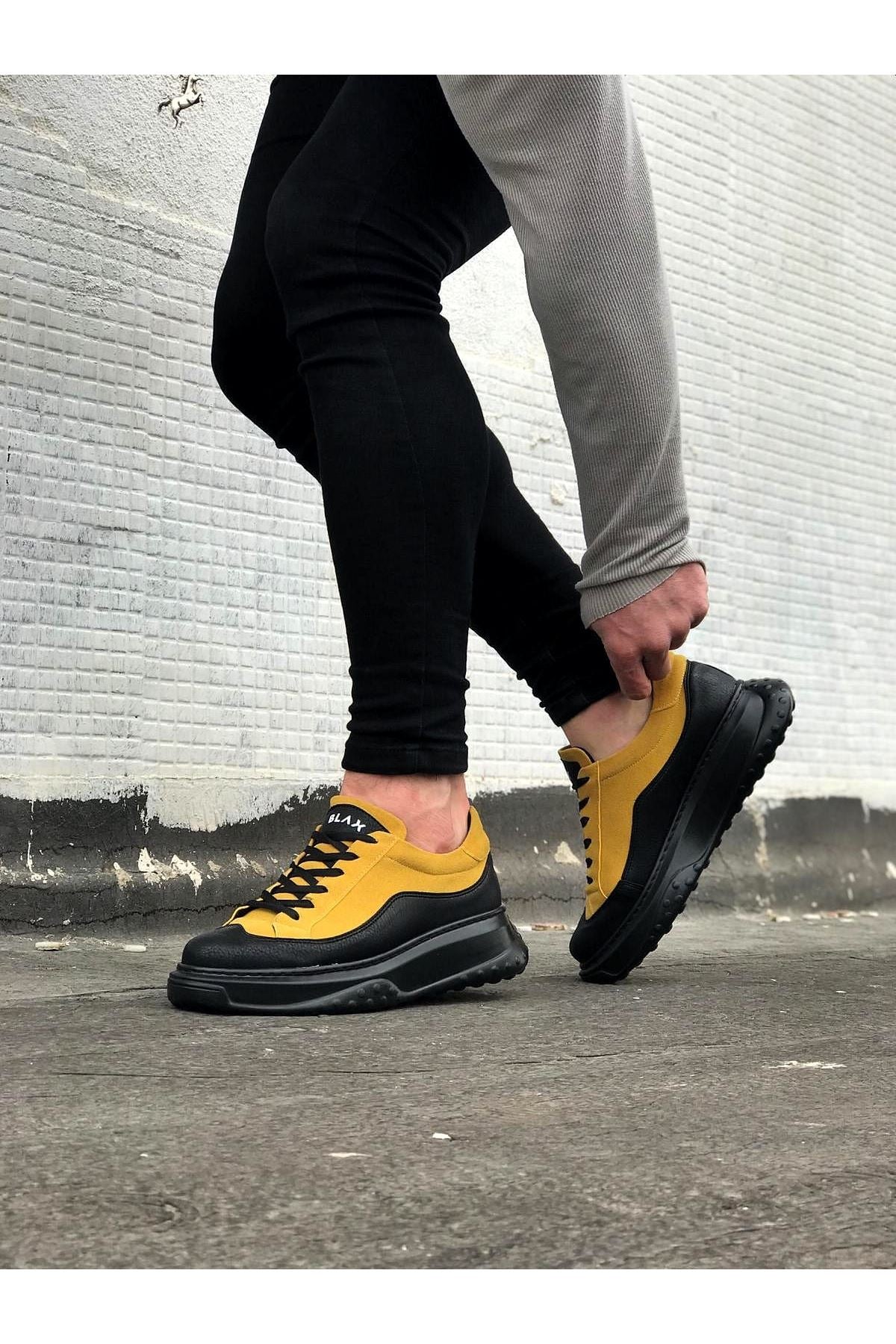 WG507 Charcoal Yellow Men's Shoes - STREETMODE ™