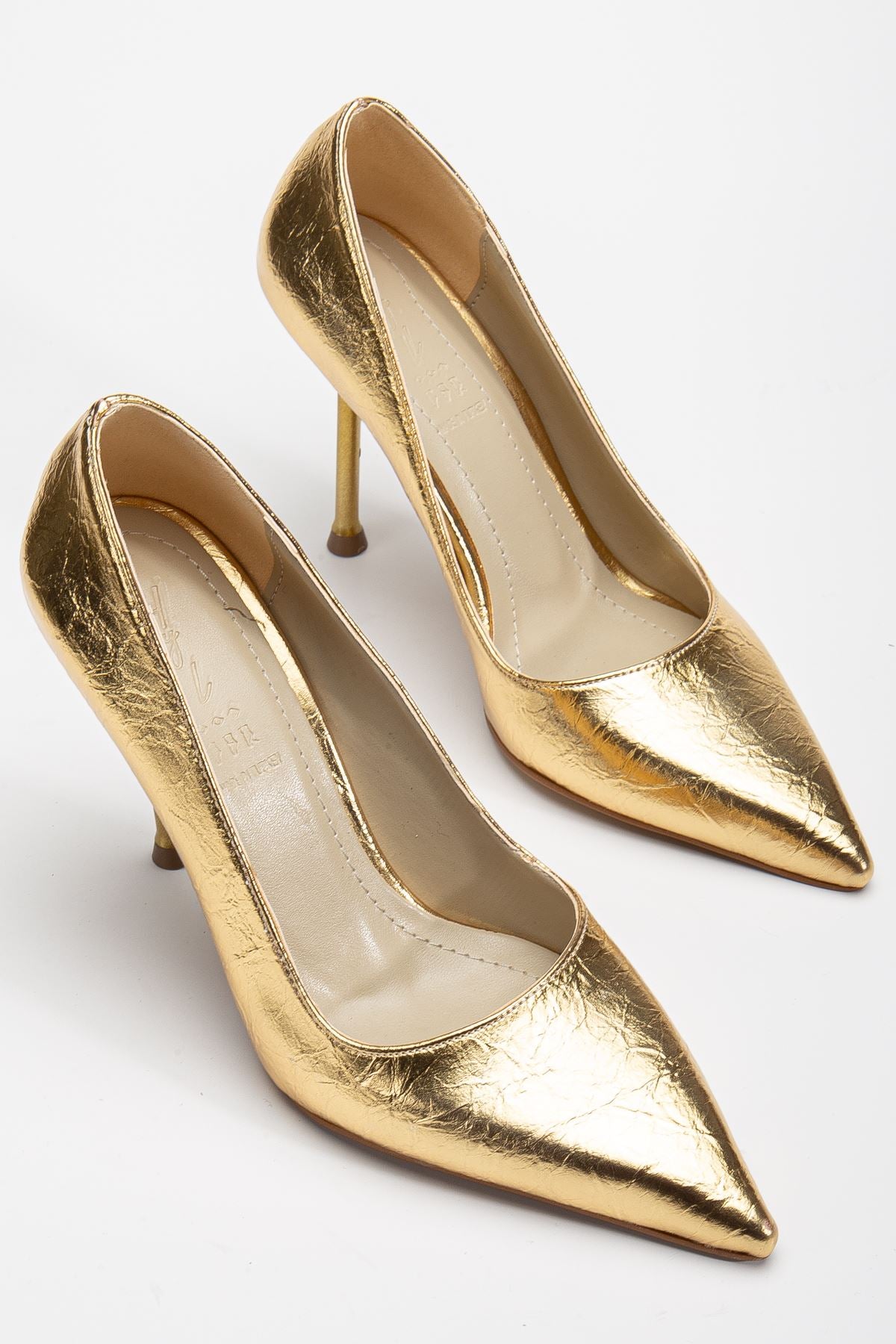 Women's High Heel Shoes Gold Shiny Skin Stiletto - STREETMODE ™