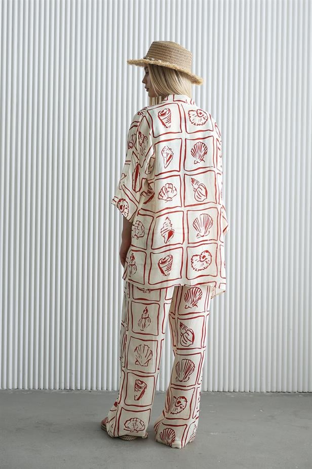 Women's Kimono Set - Ecru-red - STREETMODE ™