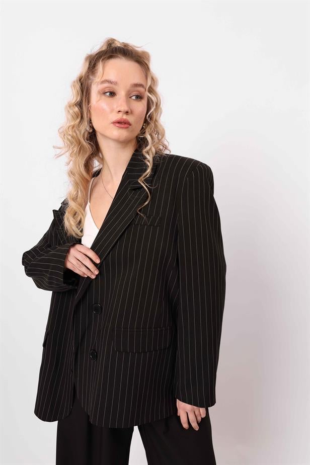 Women's Label Detailed Jacket Black - STREETMODE ™