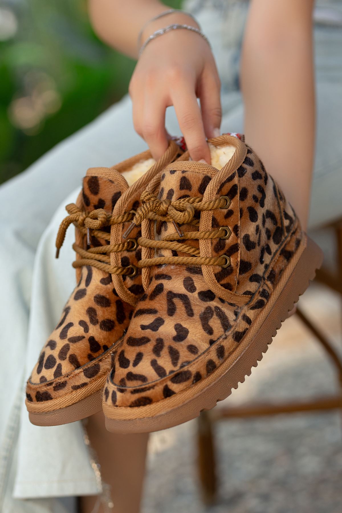 Women's Leopard Suede Thick-Soled Lace-Up Ankle Boots - STREETMODE ™