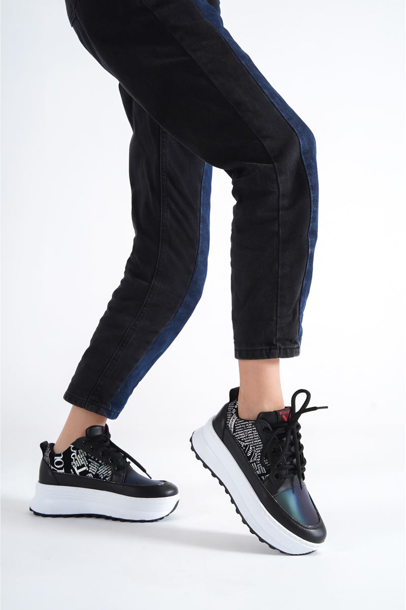 Women's ONEO black-white Sneakers Shoes - STREETMODE ™