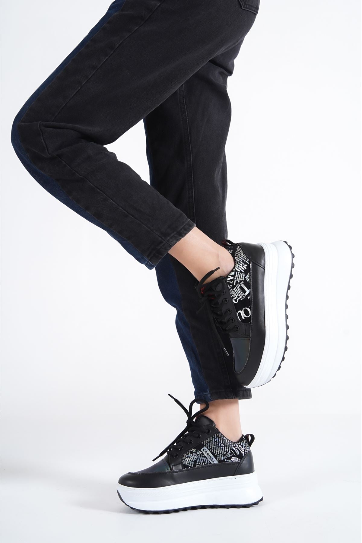 Women's ONEO black-white Sneakers Shoes - STREETMODE ™