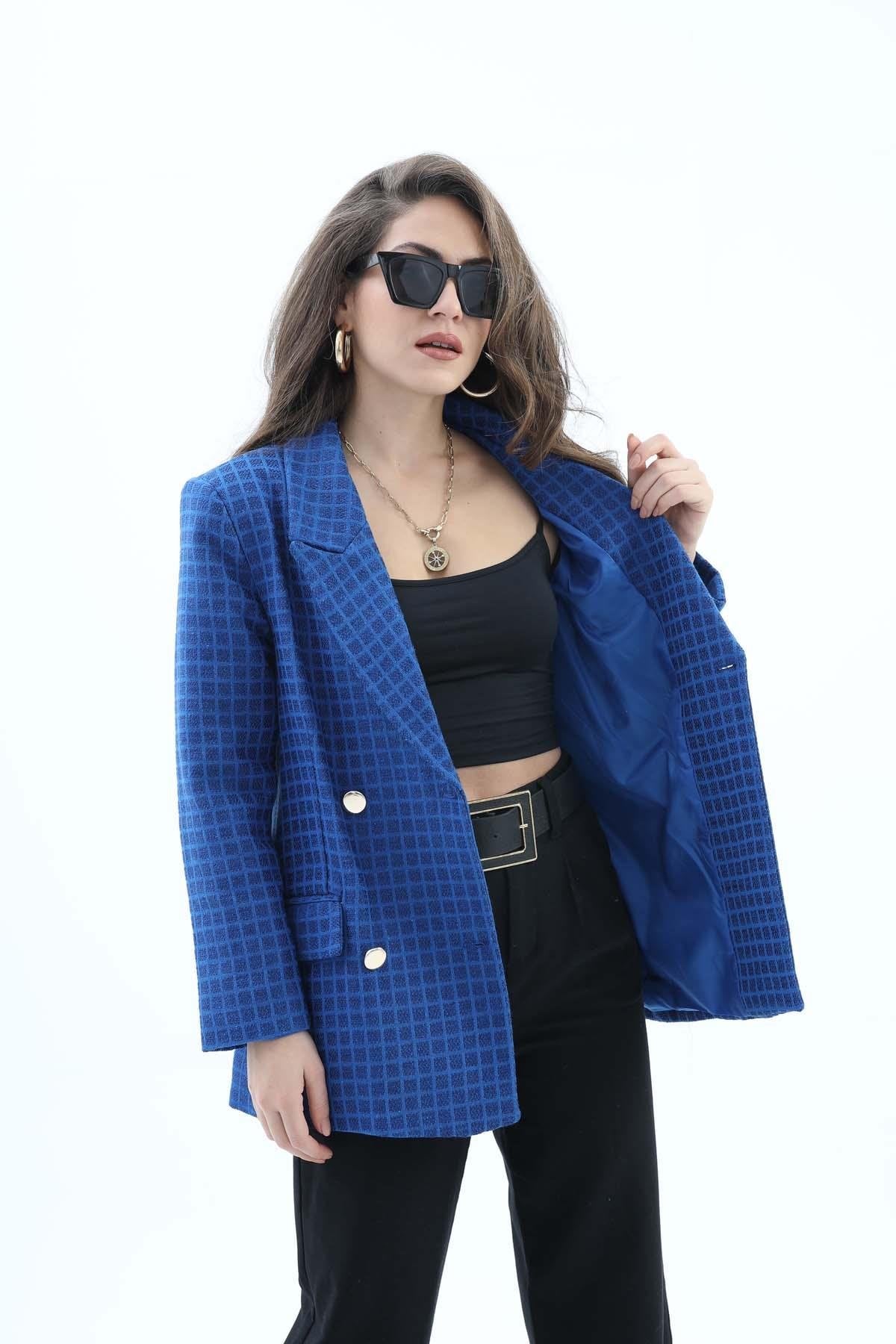 Women's Pattern Double Breasted Chanel Jacket